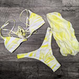 SweatyRocks 3 Piece Triangle Bikini Swimsuit Size S